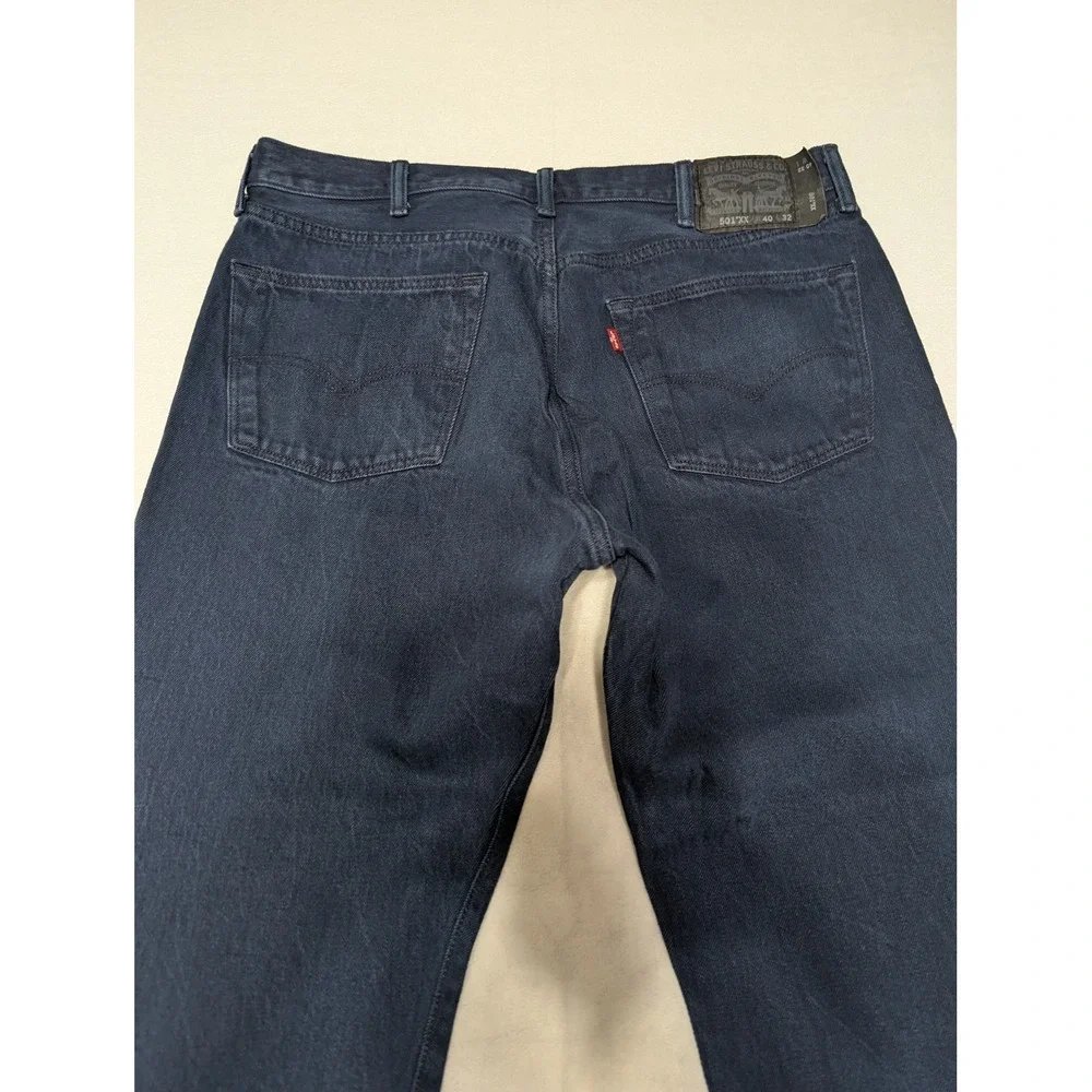 Levi's 501 XX Classic Straight Leg Button Fly Mens Jeans Dark‎ Blue Size 40